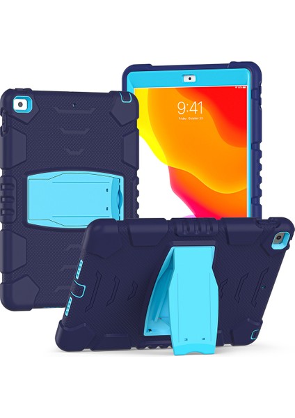 Pc Silikon iPad 10.2 (2019 2020 2021) Standlı Lacivert Tablet Kılıfı (Yurt Dışından)