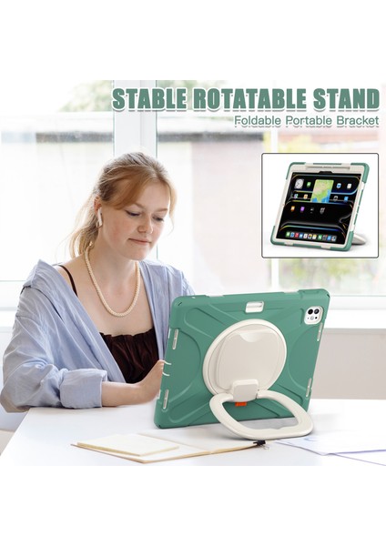 iPad Pro 13 (2024) Tpu Pc Silikon Döner Tekme Standı Kolu Kavrama Zümrüt i Tablet Kılıfı (Yurt Dışından) indirimleri