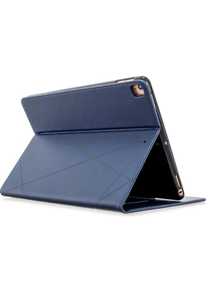 Geometrik Desenli Standlı Deri iPad 10.2 (2019 2020 2021) Tablet Kılıfı (Yurt Dışından)