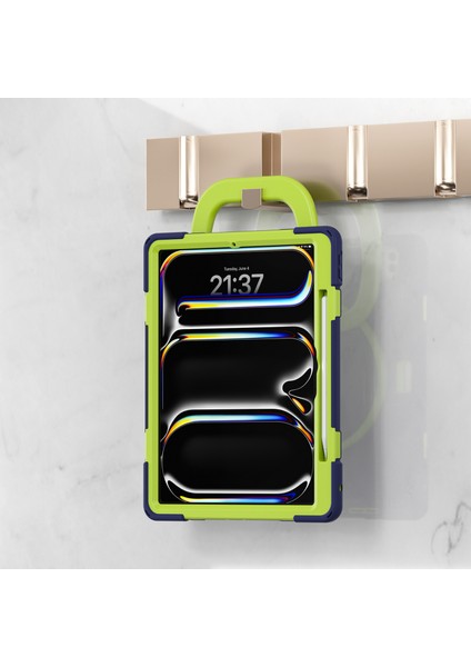 iPad Pro 13 (2024) Tpu Pc Silikon Döner Standı Kolu Kavrama Lacivert Tablet Kılıfı (Yurt Dışından) fiyatları