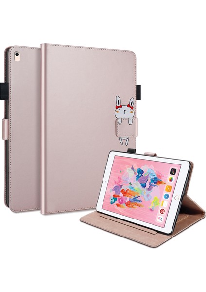 iPad 9.7 Inç (2017 2018) Deri Karikatür Hayvan Desenli Tablet Kılıfı (Yurt Dışından)