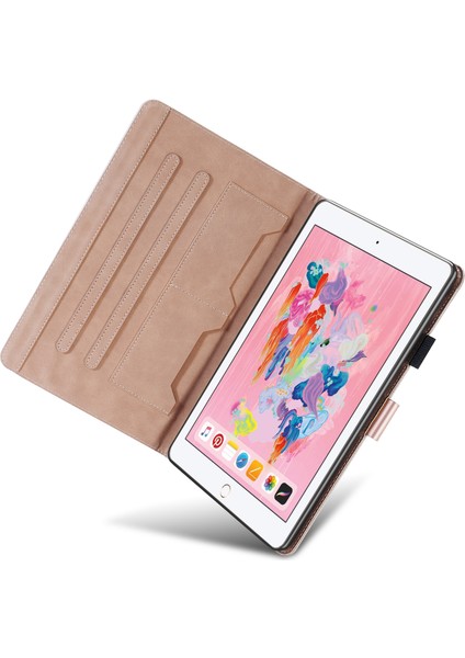 iPad 9.7 Inç (2017 2018) Deri Karikatür Hayvan Desenli Tablet Kılıfı (Yurt Dışından)