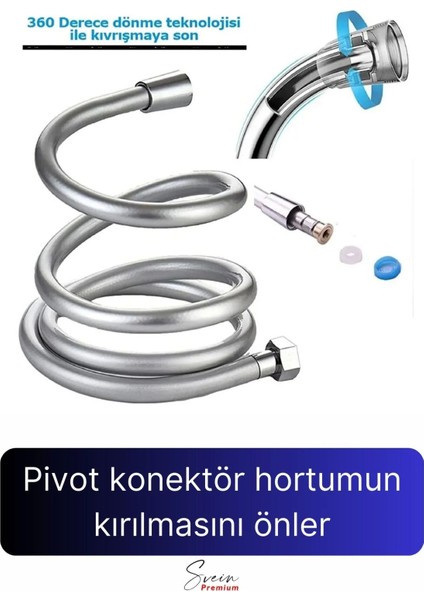 360 Derece Yüksek Kalite Esnek Kırılmaz Çatlamaz Paslanmaz Sızdırmaz Banyo Duş Musluk Hortum 1,5 mt modelleri