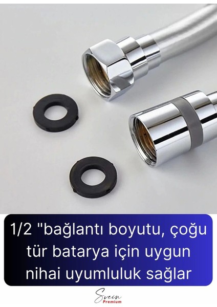 360 Derece Yüksek Kalite Esnek Kırılmaz Çatlamaz Paslanmaz Sızdırmaz Banyo Duş Musluk Hortum 1,5 mt fırsatları