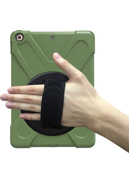iPad 9.7 (2018 2017) X Shape 360 ​​derece Dönebilen Pc Tpu Combo Standı Ordu i Tablet Kılıfı (Yurt Dışından)