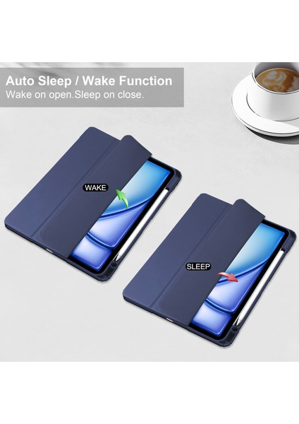 iPad Air 13 (2024) Pu Deri Akrilik Desteği Otomatik Uyku uyandırma Tablet Kılıfı (Yurt Dışından) modelleri