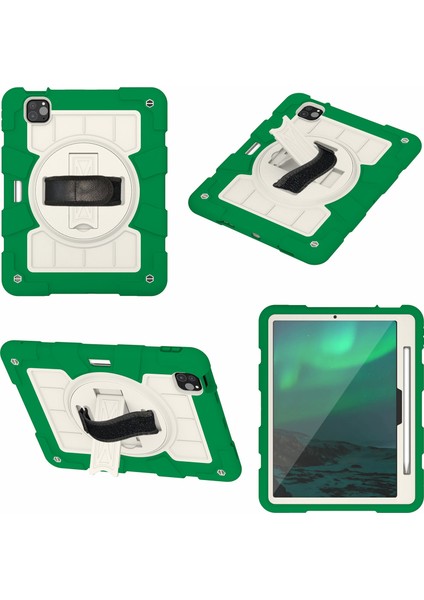 iPad Pro 11 (2024) Omuz Askılı Döner El Askılı Stand Pc Tpu Tablet Kılıfı (Yurt Dışından)
