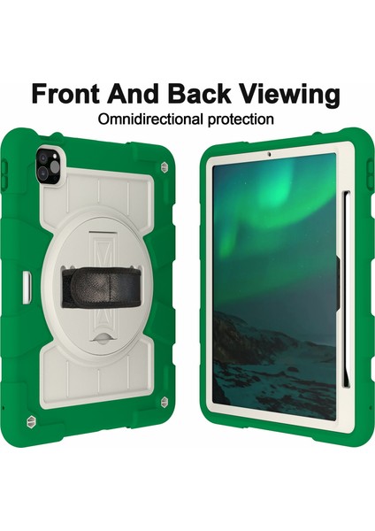 iPad Pro 11 (2024) Omuz Askılı Döner El Askılı Stand Pc Tpu Tablet Kılıfı (Yurt Dışından)