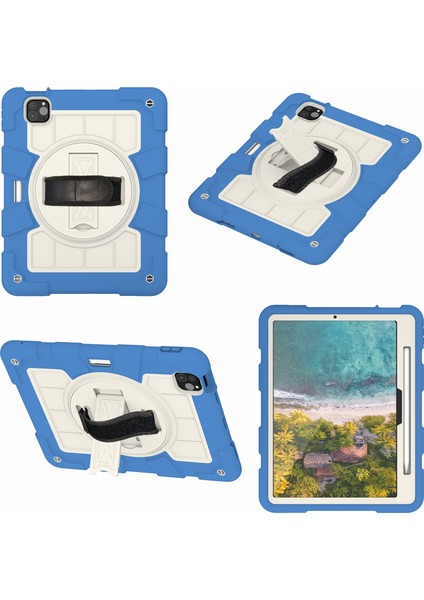 iPad Pro 11 (2024) Omuz Askılı Döner El Askılı Stand Pc Tpu Tablet Kılıfı (Yurt Dışından)