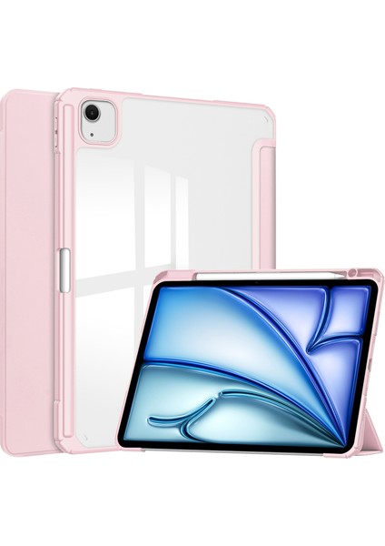iPad Air 13 (2024) Pu Deri Akrilik Desteği Otomatik Uyku uyandırma Tablet Kılıfı (Yurt Dışından)