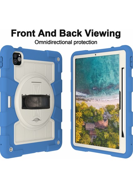 iPad Pro 11 (2024) Omuz Askılı Döner El Askılı Stand Pc Tpu Tablet Kılıfı (Yurt Dışından)