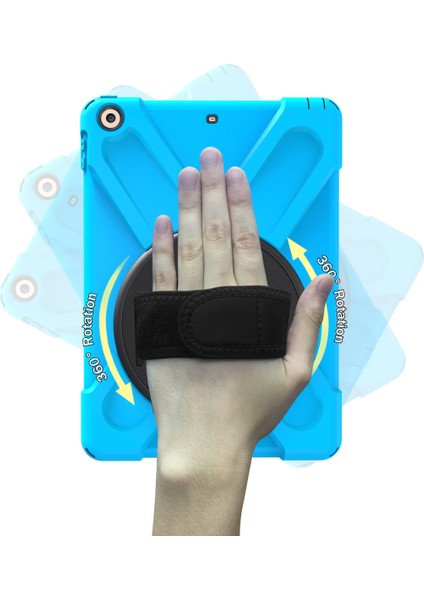 iPad 9.7 (2018 2017) X Shape 360 ​​derece Dönebilen Pc Tpu Combo Standı Koruma Kabuğu Tablet Kılıfı (Yurt Dışından)