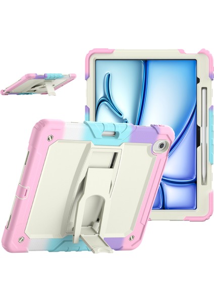 iPad Air 13 (2024) Pc Silikon Koruyucu Kalem Yuvası ve stand Camo Tablet Kılıfı (Yurt Dışından)