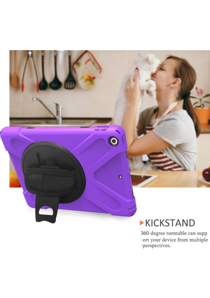 iPad 9.7 (2018 2017) X Shape 360 ​​derece Dönebilen Pc Tpu Combo Standı Tablet Kılıfı (Yurt Dışından)
