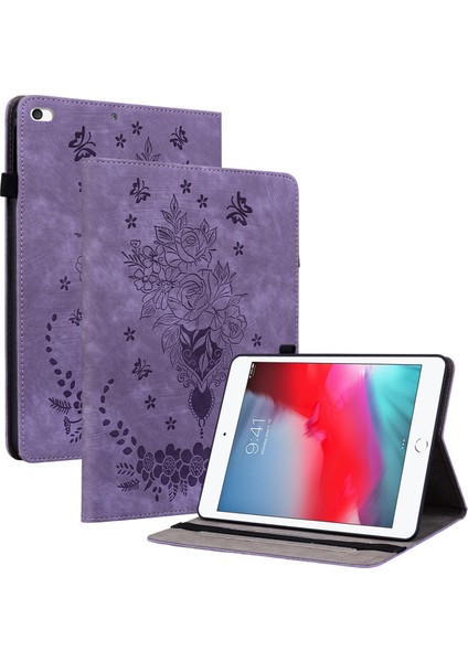 iPad Mini 2 3 4 mini (2019) 7.9 Inç Pu Deri Kart Tutucu Stand Baskılı Tablet Kılıfı (Yurt Dışından)
