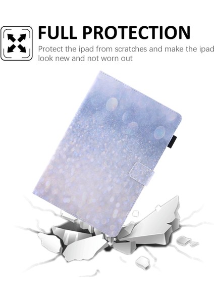 iPad 10.9 (2022) IPAD 10. Nesil Desen Baskı Standı Çapraz Doku Pu Deri Kart Tutucu Kalem Döngü Tutucu Tablet Kılıfı (Yurt Dışından)