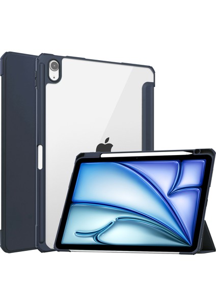 iPad Air 11 (2024) Pu Deri Otomatik Uyandırma Uyku Koruyucu Kalem Yuvası Ile Tablet Kılıfı (Yurt Dışından)
