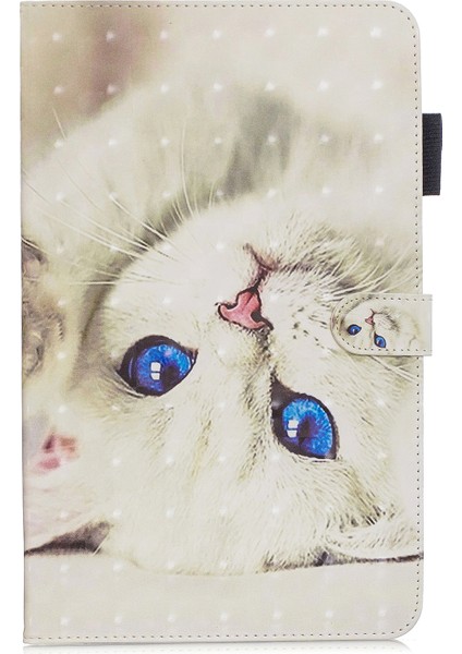 Desen Baskı Pu Deri (Cüzdan Standı) iPad 9.7 Inç (2018 2017) Göz Kedi Tablet Kılıfı (Yurt Dışından)