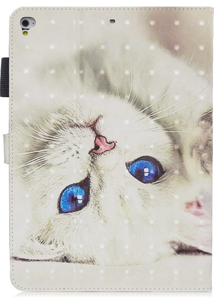 Desen Baskı Pu Deri (Cüzdan Standı) iPad 9.7 Inç (2018 2017) Göz Kedi Tablet Kılıfı (Yurt Dışından) fırsatları
