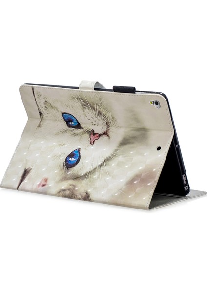Desen Baskı Pu Deri (Cüzdan Standı) iPad 9.7 Inç (2018 2017) Göz Kedi Tablet Kılıfı (Yurt Dışından) indirimleri