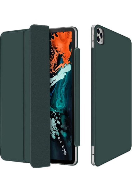 iPad Air 11 (2024) AIR (2022 2020) Pu Deri Üç Katlı Stand Tablet Kılıfı (Yurt Dışından)