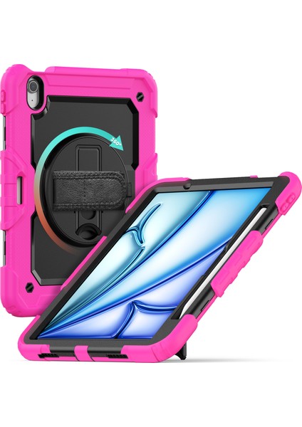 iPad Air 11 (2024) Döner Tekme Standı Pc Silikon Ekran Filmi omuz Askısı Tablet Kılıfı (Yurt Dışından) fiyatları