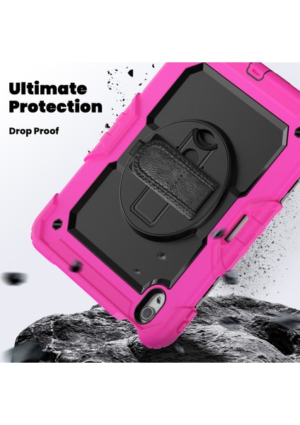 iPad Air 11 (2024) Döner Tekme Standı Pc Silikon Ekran Filmi omuz Askısı Tablet Kılıfı (Yurt Dışından) indirimleri