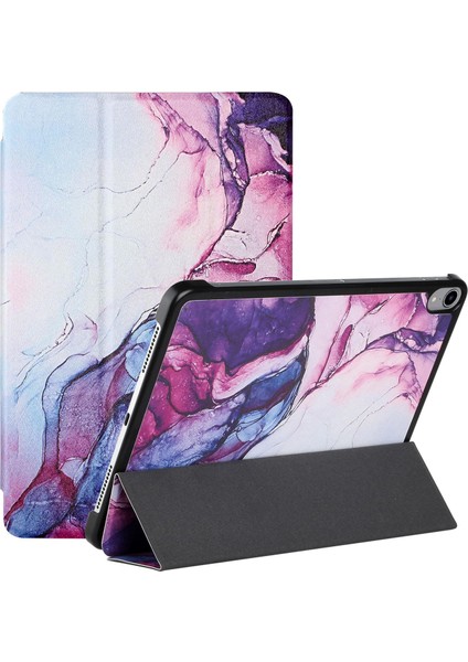 A Serisi Tam Koruma Düşmeyi Önleyen Otomatik Uyandırma uyku Desenli Baskı Ipek Dokulu iPad Mini Standlı (2021) Yeşim Moru Tablet Kılıfı (Yurt Dışından)
