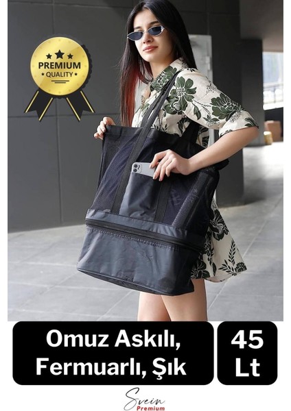 Sıcak Soğuk Tutucu Buzluklu Termos Bölmeli Fileli Omuz Askılı Fermuarlı Şık Plaj Kamp Piknik Çantası fiyatları