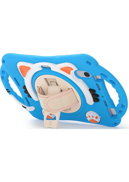 El Bandı Tamlı Silikon Sert Pc Koruyucu iPad Mini (2021) Döner Tekme Standlı turuncu Tablet Kılıfı (Yurt Dışından)