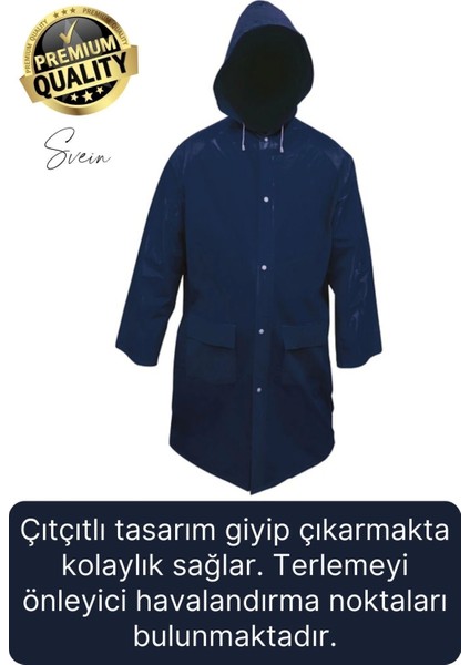 Premium Laci Xxl 150 gr Kapüşonlu Cepli Yağmurluk Su Rüzgar Soğuk Geçirmez Unisex Çıtçıtlı Pardösü