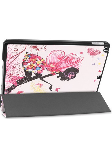 Moda Desen Baskı Pu Deri Üç Katlı Stand iPad 10.2 (2019 2020 2021) BEAUTY Tablet Kılıfı (Yurt Dışından) indirimleri