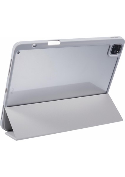iPad Air 13 (2024) Deri Kalem Tutuculu Üç Katlı Stand Tablet Kılıfı (Yurt Dışından)