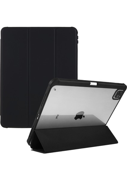 iPad Pro 12.9 Üç Katlı Stand Pu Deri Tpu Akrilik Ince Tablet Kılıfı (Yurt Dışından)