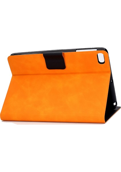 iPad Mini 2 3 4 ipad Mini (2019)SIĞIR Derisi Doku Pu Deri Standı Kart Tutucu Çizilmez Turuncu Tablet Kılıfı (Yurt Dışından)