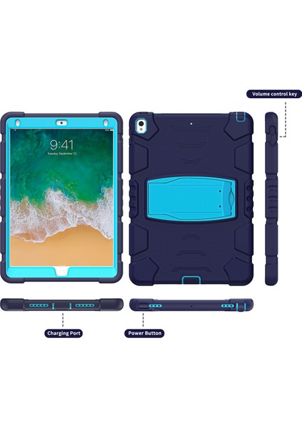 iPad Pro 10 5 Inç (2017) IPAD Air 10 5 Inç (2019) Pc Silikon Destek Standlı Lacivert Tablet Kılıfı (Yurt Dışından) modelleri