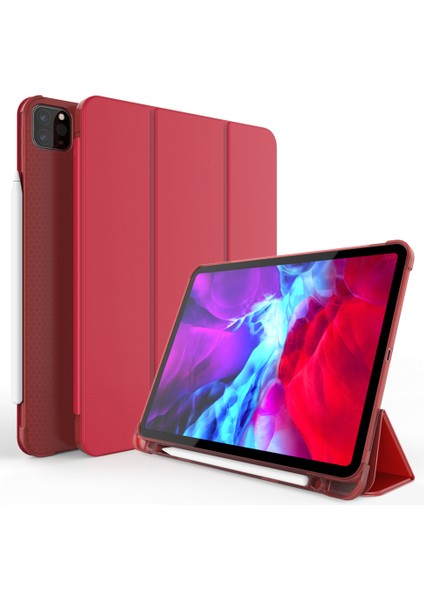 iPad Pro 11 Inç (2021 2020 2022) Kalem Yuvalı Üç Katlı Stand Akıllı Deri Tablet Kılıfı (Yurt Dışından)