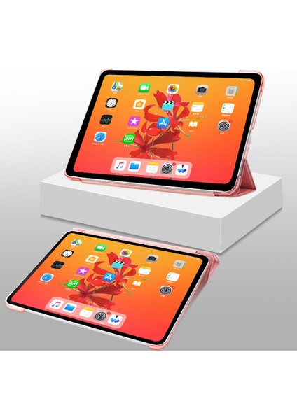 Üç Katlı Stand Pu Deri Akıllı iPad Air (2020 2022) Çıkarılabilir Kalem Tablet Kılıfı (Yurt Dışından)