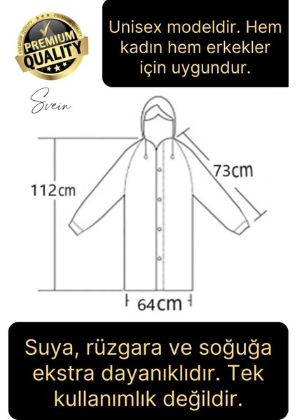 Premium Sarı Xxl 150 gr Kapüşonlu Cepli Yağmurluk Su Rüzgar Soğuk Geçirmez Unisex Çıtçıtlı Pardösü