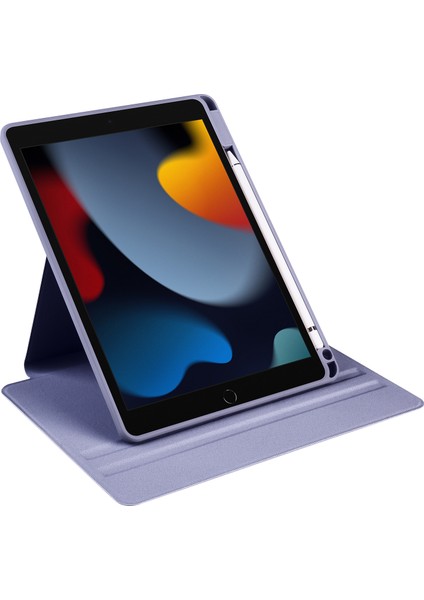 iPad 10.2 (2019 2020 2021) Akıllı Pu Deri Akrilik Döner Tekme Standı Tablet Kılıfı (Yurt Dışından)