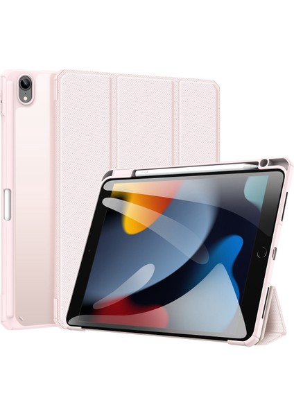 Apple iPad 10.9 (2022) Yumuşak Tpu Pc Deri Kalem Tutuculu Üç Katlı Standlı Tablet Kılıfı (Yurt Dışından)