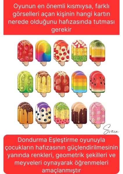 Dondurma Eşleştirme Beceri Zeka Geliştirme El Göz Algı Koordinasyon Okul Öncesi Kutulu Oyunu Puzzle