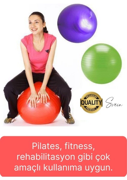 75 cm Yoga Pilates Topu ve Şişirme Pompası Hediye Denge Egzersiz Aerobik Jimnastik Reformer Spor Set modelleri