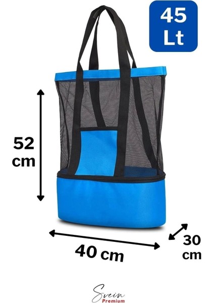 Sıcak Soğuk Tutucu Buzluklu Termos Bölmeli Fileli Omuz Askılı Fermuarlı Şık Plaj Kamp Piknik Çantası fırsatları