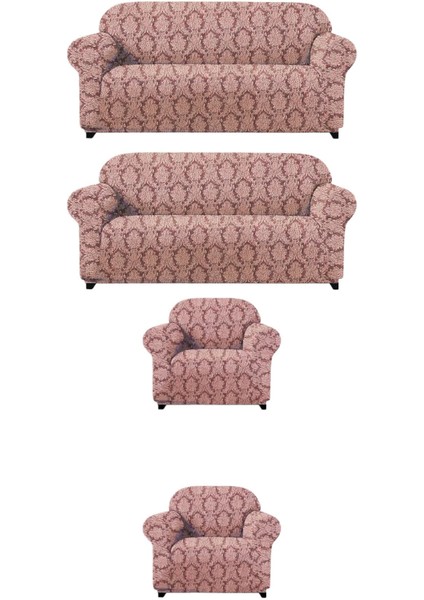 Jakarli Koltuk ,Kanepe ,Çekyat Örtüsü Şal Desen Esnek Eteksiz Boydan Koltuk Örtüsü 3+3+1+1