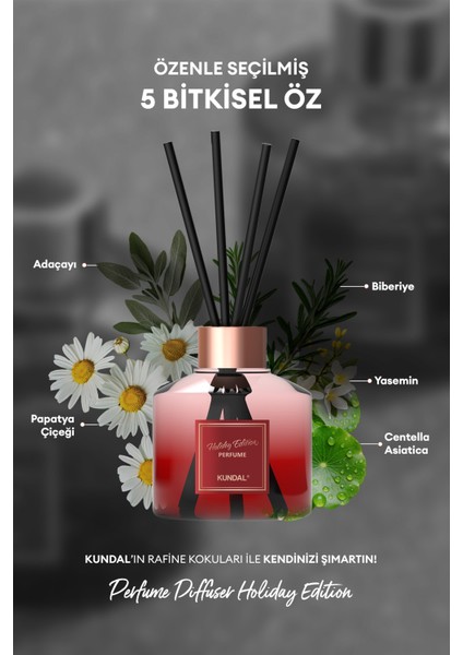 Holiday Serisi Parfüm Difüzörü  Diffuser Holiday Edition 200 ml 2 adet Rose Wood