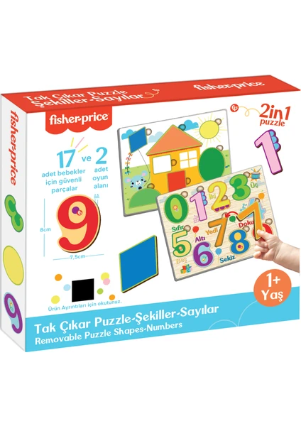 Diytoy Tak Çıkar Puzzle Şekiller-Sayılar