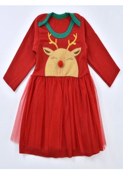 Geyik Figürlü Tütülü Noel Elbise