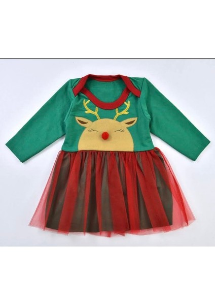 Geyik Figürlü Tütülü Noel Elbise