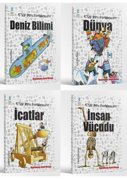 Stem Bilim Ansiklopedisi Deniz Bilimi - Dünya - İcatlar - İnsan Vücudu 4 Kitap